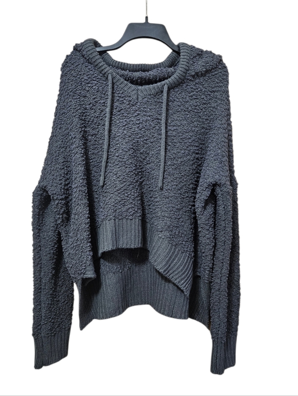 POL Poppy Cozy Hooded Sweater Pullover in Gray